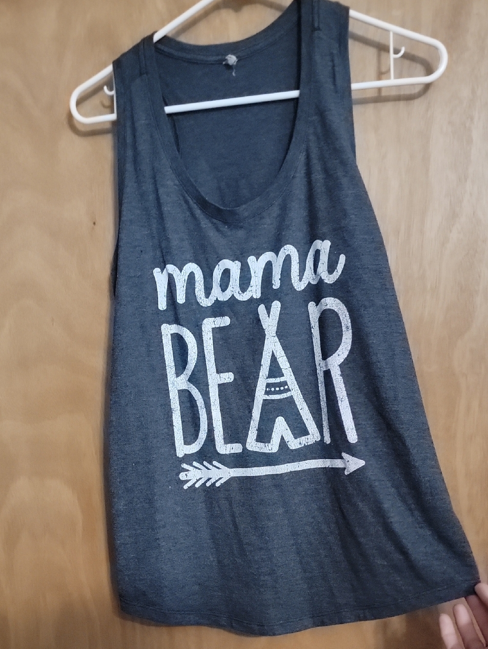Mama Bear Graphic Tank Top - Charcoal